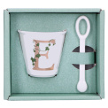 Unico Espresso Cup Set with Spoon 75ml - Letter E - 2