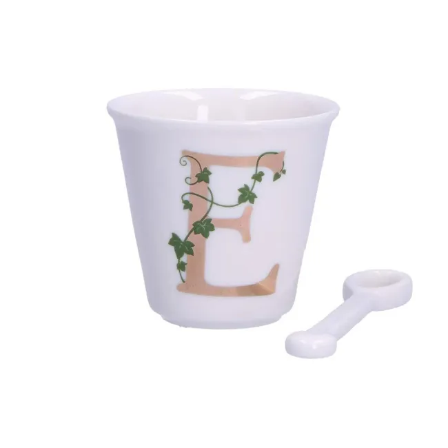 Zestaw Unico filiżanka z łyżeczką do espresso 75ml literka E