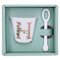Unico Espresso Cup Set with Spoon 75ml - Letter H - 2