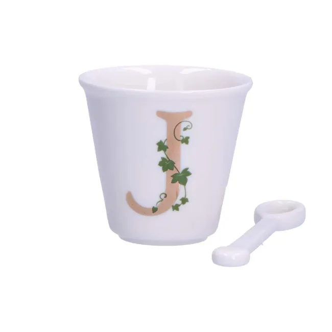 Zestaw Unico filiżanka z łyżeczką do espresso 75ml literka J