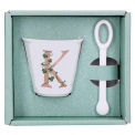 Unico Espresso Cup Set with Spoon 75ml - Letter K - 2
