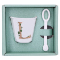 Unico Espresso Cup Set with Spoon 75ml - Letter L - 2