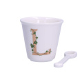 Unico Espresso Cup Set with Spoon 75ml - Letter L