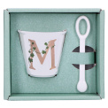 Unico Espresso Cup Set with Spoon 75ml - Letter M - 2