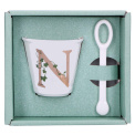 Unico Espresso Cup Set with Spoon 75ml - Letter N - 2