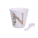 Unico Espresso Cup Set with Spoon 75ml - Letter N - 1