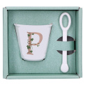 Unico Espresso Cup Set with Spoon 75ml - Letter P - 2