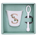 Unico Espresso Cup Set with Spoon 75ml - Letter S - 2