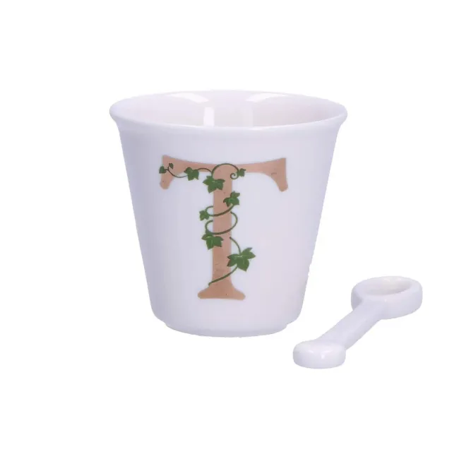 Zestaw Unico filiżanka z łyżeczką do espresso 75ml literka T