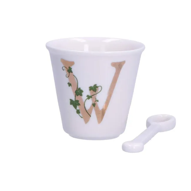 Zestaw Unico filiżanka z łyżeczką do espresso 75ml literka W