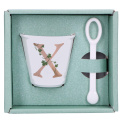 Unico Espresso Cup Set with Spoon 75ml - Letter X - 2