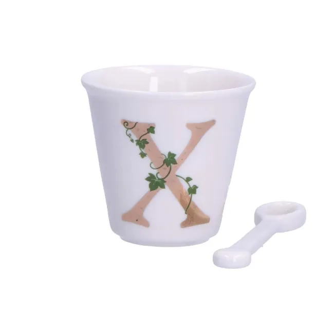 Zestaw Unico filiżanka z łyżeczką do espresso 75ml literka X