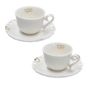 Set of 2 Valentino Oro Coffee Cups with Saucers - 1