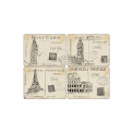 Set of 4 Postcard Sketches Placemats 40x30cm - 1