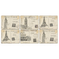 Set of 6 Postcard Sketches Placemats 30.5x23cm - 1