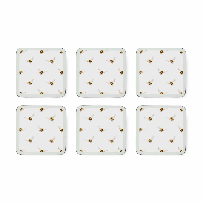Wrendale Designs 6 Coasters Set 10.5cm Bee