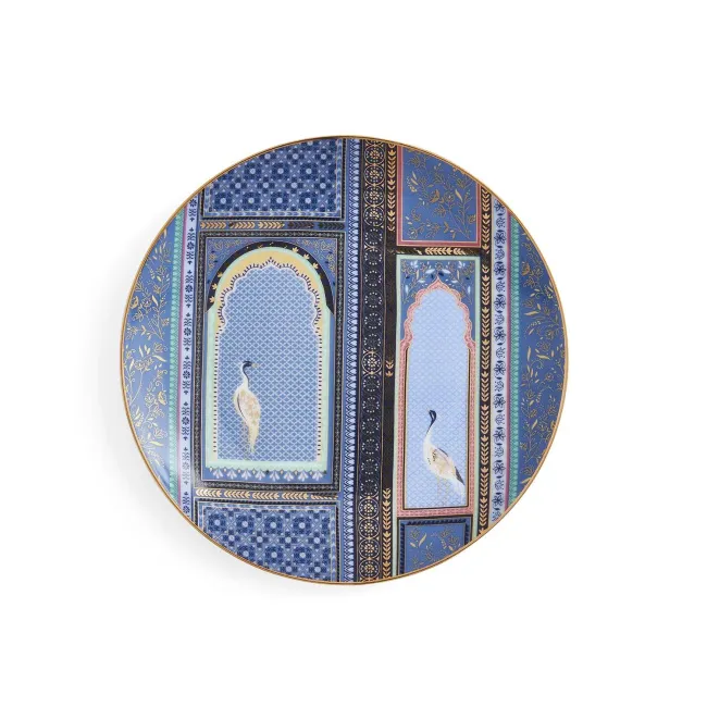 Talerz Sara Miller India 20cm Crane Mofif deserowy