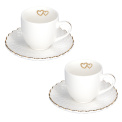 Momenti Oro 2-Piece Set of 85ml Espresso Cups with Saucers - 1