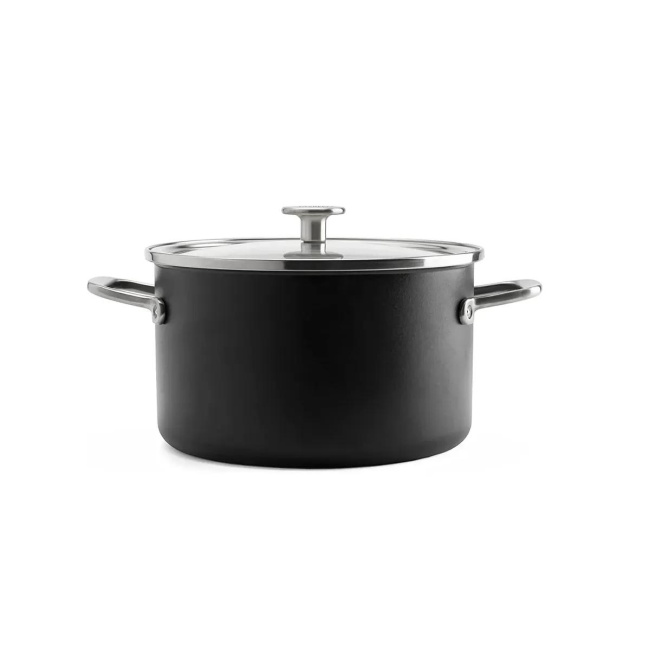 Garnek Steel Core Enamel 20cm 3,7l z pokrywką czarny matowy