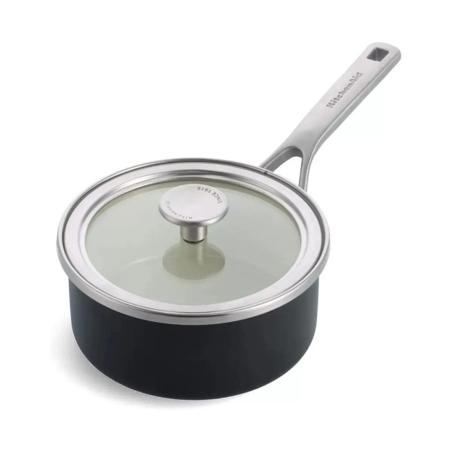 Rondel Steel Core Enamel 16cm 1,3l z pokrywką czarny matowy