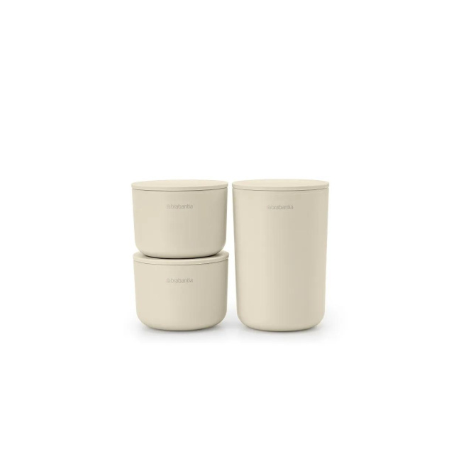 Komplet 3 pojemnników do przechowywania ReNew soft beige
