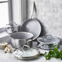 Venice Pro 7-Piece Cookware and Pan Set in Evershine Light Grey - 10