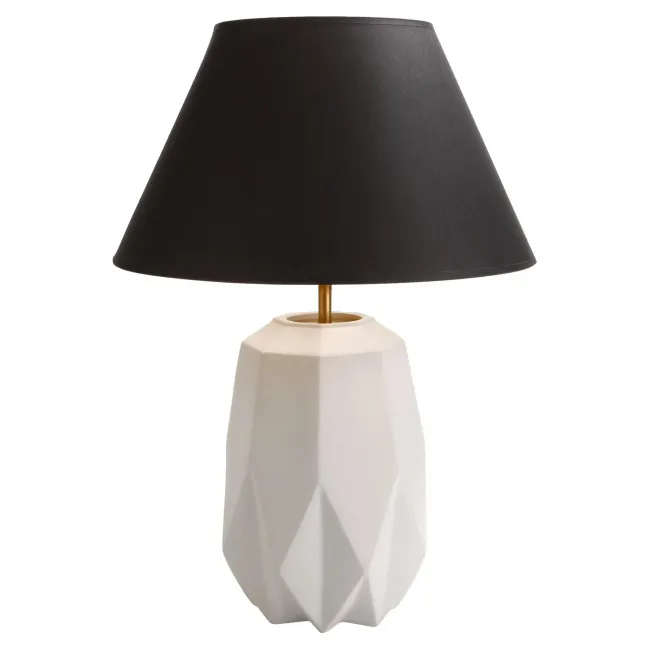Lampa Polygono 62x40cm stołowa z czarnym kloszem
