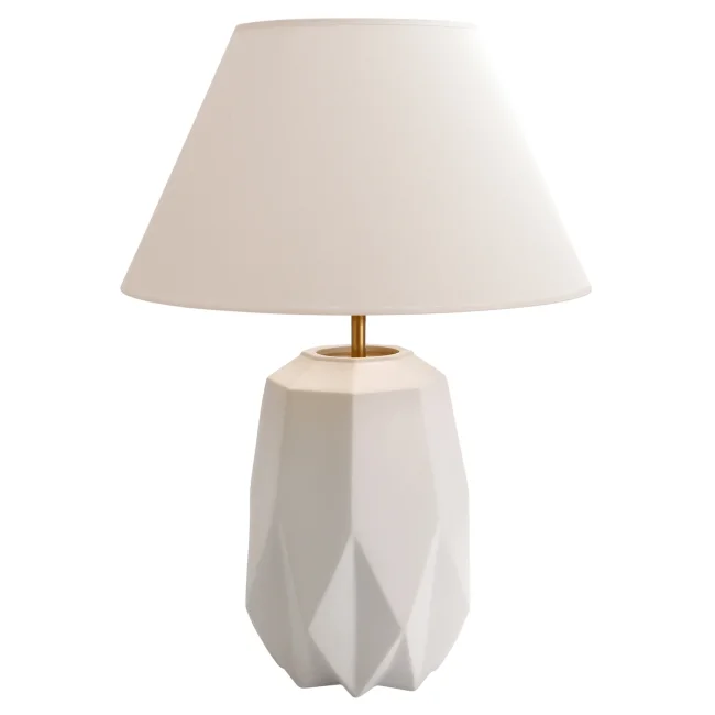 Lampa Polygono 62x40cm stołowa z białym kloszem
