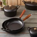 Fiesta Cast Iron Frying Pan with Wooden Handle 24cm (Second grade) - 4