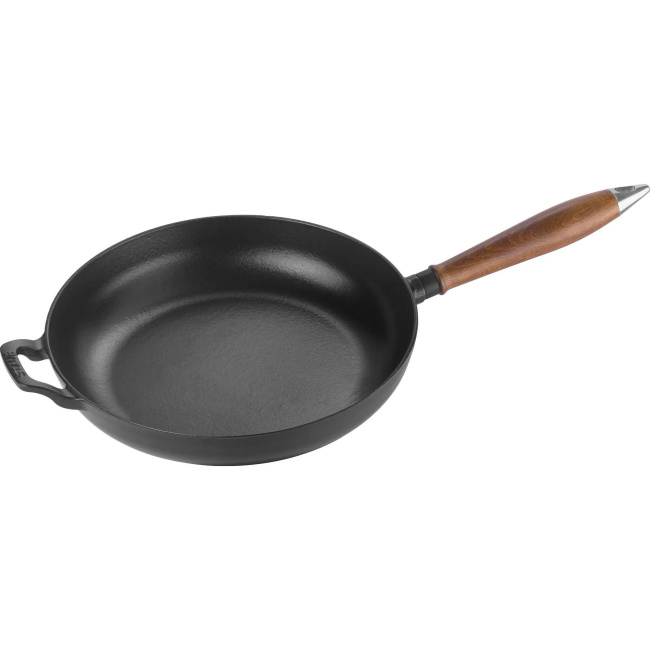 Patelnia żeliwna 28cm z drewnianym uchwytem (II gatunek)
