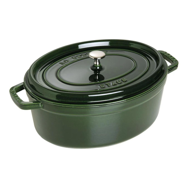 Cocotte Cast Iron Oval Casserole 33cm 6.7l - Green (Second grade)