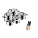 Function4 Cookware Set 9 pieces + Classic Line 5-piece Knife Set in a Block - 1