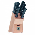 Set of 5 Classic Line Knives with Block + Sharpener - 1