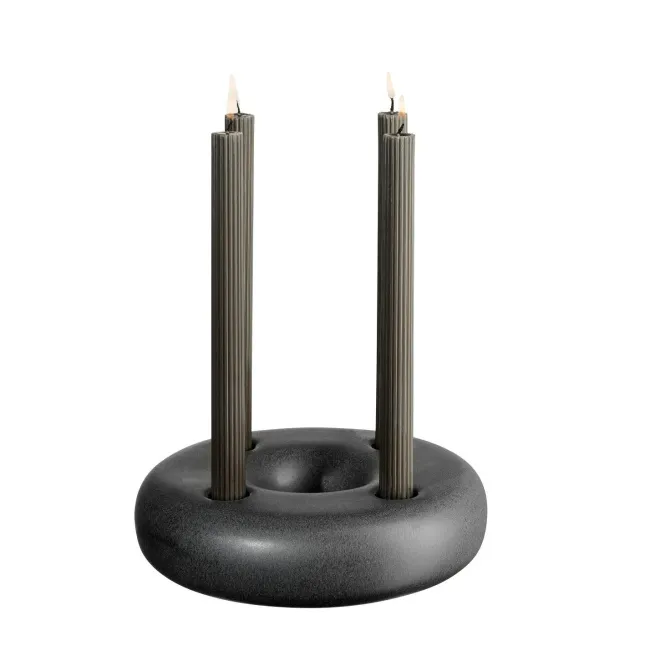 Świecznik Stone 22x6,2cm black iron