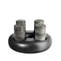 Stone Candle Holder 30x8.5cm Black Iron - 4