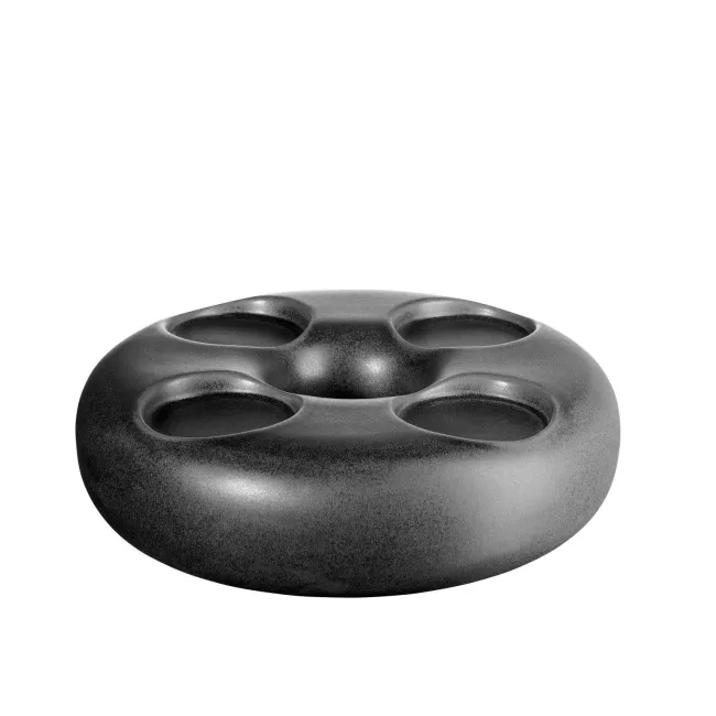 Świecznik Stone 30x8,5cm black iron