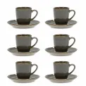Set of 6 Espresso Cups with Saucers Concerto 90ml for Espresso with Saucers