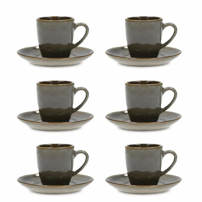 Set of 6 Espresso Cups with Saucers Concerto 90ml for Espresso with Saucers