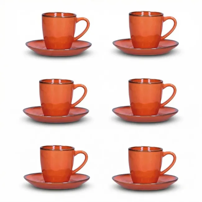 Set of 6 Concerto Espresso Cups with Saucers 90ml