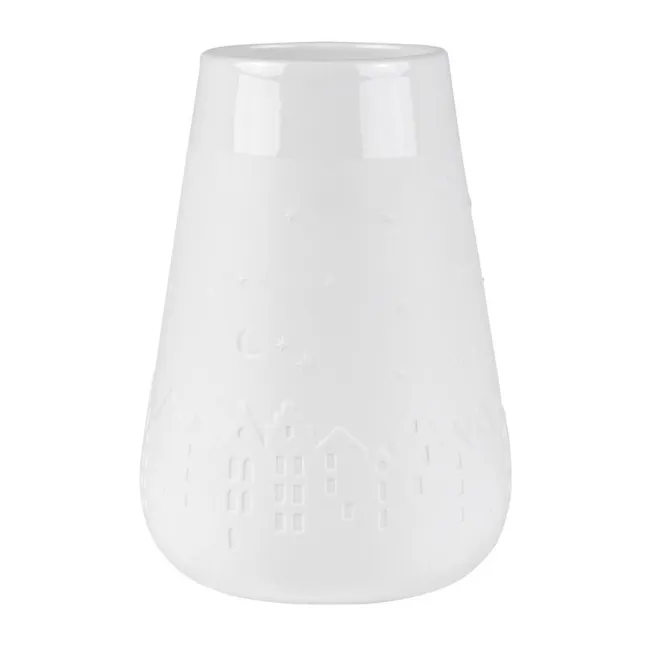 Poetry winter city vase