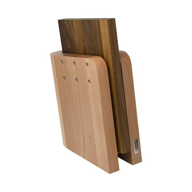 Magnetyczny blok na noże Grand Prix z drewna bukowego z deską kuchenną
