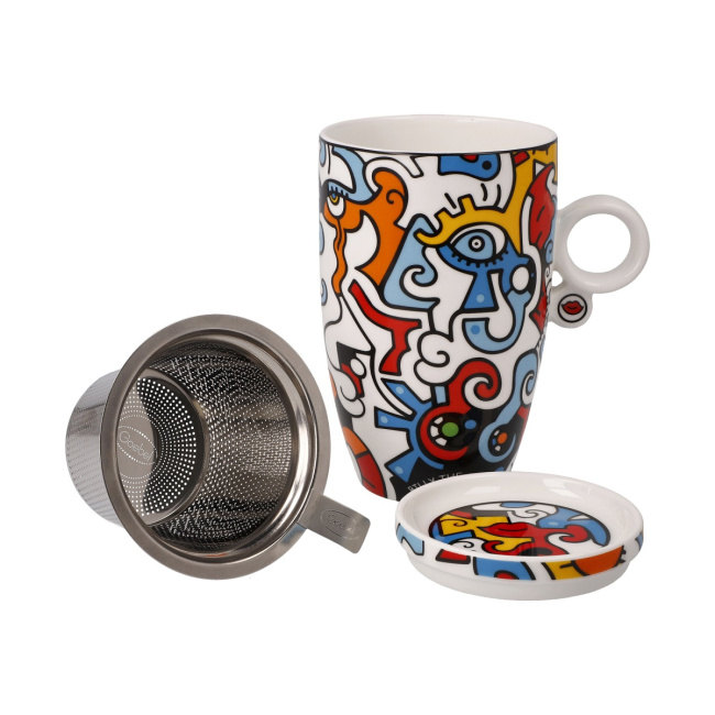 Mug with Infuser Evolution of Love I by Billy the Artist 450ml