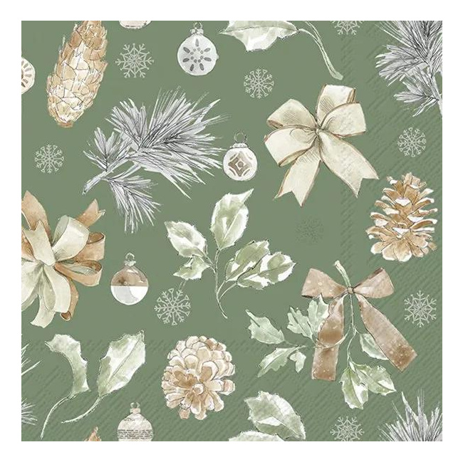 Simple Season Gloves Green 33x33cm Napkins (20 pieces)