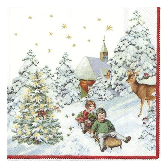 Annual Christmas Snow 33x33cm Napkins (20 pieces)