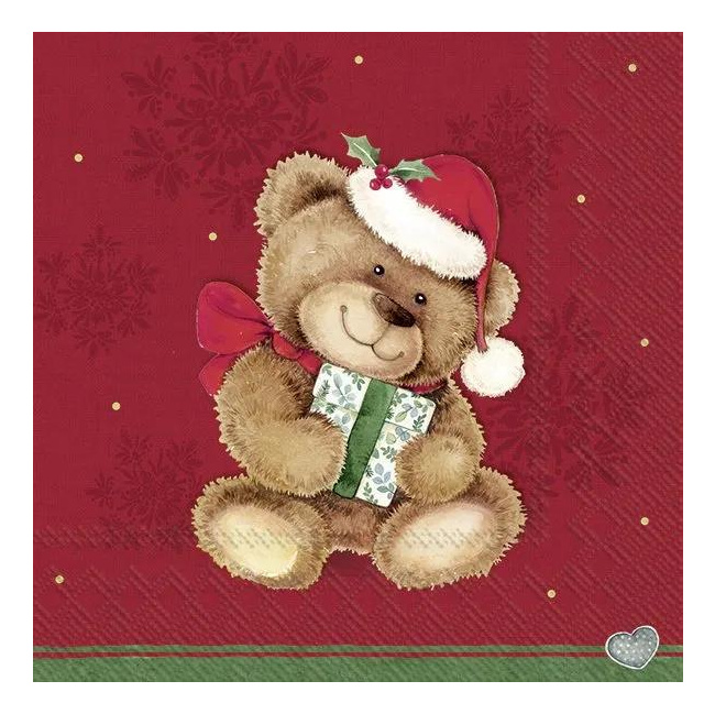 Teddy Red 33x33cm Napkins (20 pieces)
