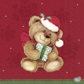 Serwetki 33x33cm Teddy red 20szt. - 1