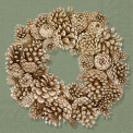 Cone Wreath Green 33x33cm Napkins (20 pieces) - 1