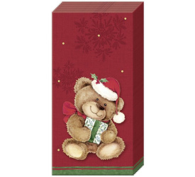 Chusteczki 21x21cm Teddy red 10szt.