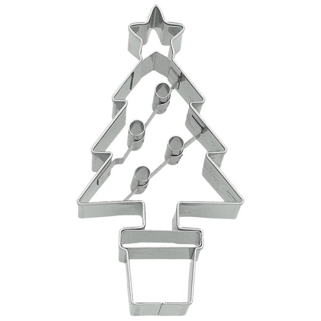 Christmas Tree in a Pot Cookie Cutter 8.5cm