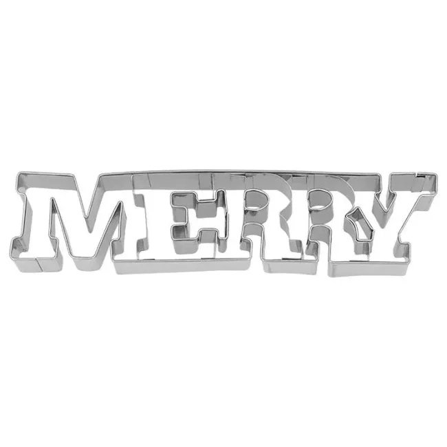 Merry Text Cookie Cutter 16cm